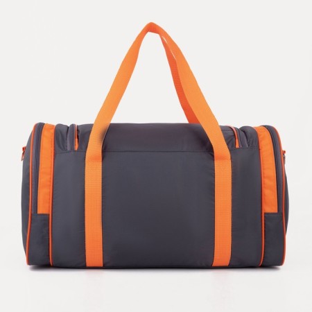 Sports bag with lightning, 3 external pockets, a long belt, the color of gray/orange-1