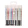 Set of gel pens 12 colors, striped silver body, in a blister on the button
