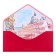 Money envelope "Happy Anniversary!" burgundy, 9 x 19 cm