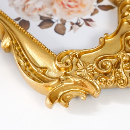 Photo frame Polystone for 1 photo 7x5 cm "Flower fantasies" gold-2