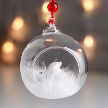 Souvenir Polystone, glass "Squirrel in the ball" 8.2x7x8 cm