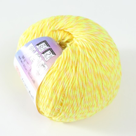 Baby Cotton Multicolor yarn 50%acrylic, 50%cotton 165m/50g (5204 lemon)-1