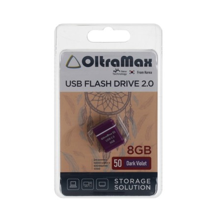 OLTRAMAX 50, 8 GB, USB2.0 flash drive, Thu up to 15 MB/s, PBU up to 8 Mb/s, purple-3