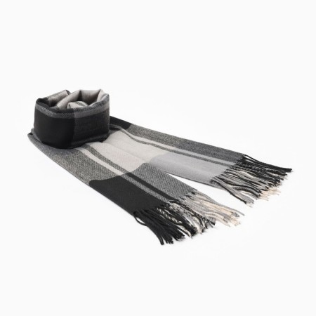 Women's stole, black/gray color, size 70x180 cm