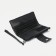 Women's wallet on the button, black color