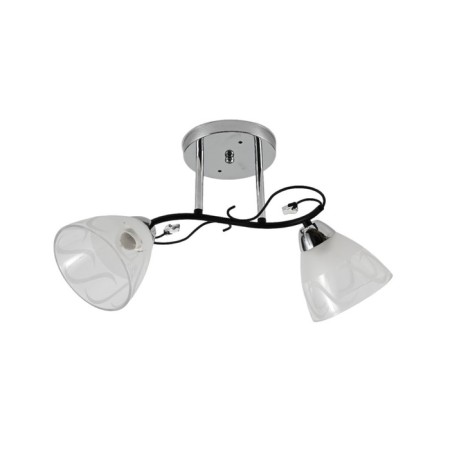 Lamp Ceiling Economy Highlight 12261/2cr+BK WT+CL, 2x60W, E27, 28x35x45 cm, Color Chrome