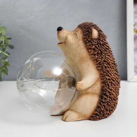 Souvenir Polystone Light "Hedgehog and soap bubble" from the solar battery 15.5x12x17 cm-3