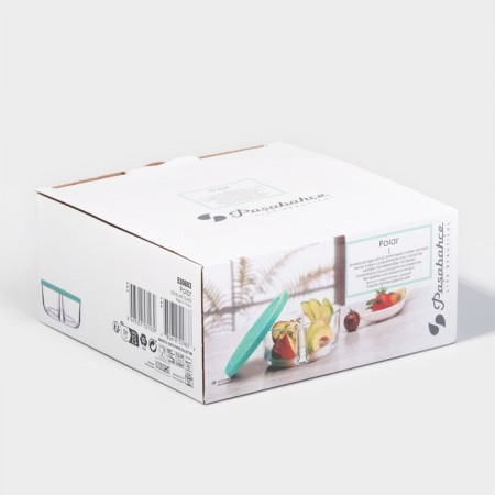 Glass container Polar, 785 ml, 2 sections, green cover-5