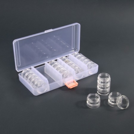 A set of jars for decor, 25 pcs, in the organizer, 4 ml, 19 × 10 × 3.5 cm, the color is transparent-1