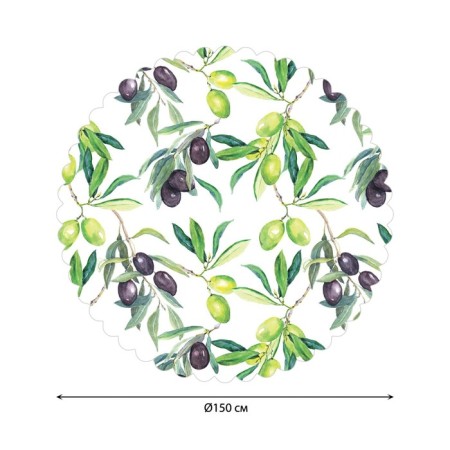 The tablecloth "Italian olives", round, Saten, d = 150 cm-1