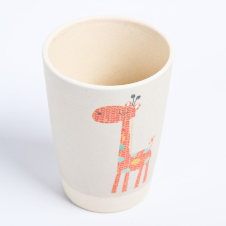 A set of children's bamboo dishes "Giraffe", a plate, a bowl, a glass, devices, 5 items-5