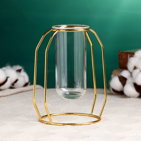 Kashpo on a gold stand glass, 10x15x5.5cm-1