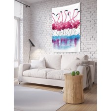 Decorative panel with photo printing “Flamingo Watercolor”, vertical, size 150x200 cm