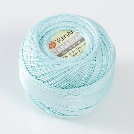 The yarn "Canarias" is 100% Merceris. cotton 203m/20g (4939 ice)-1