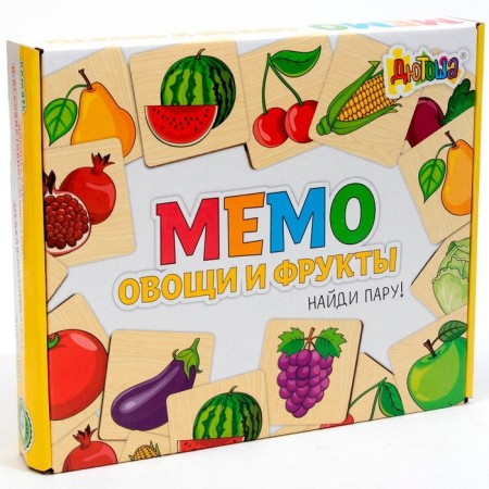 Memory "Vegetables and Fruits" 24 wooden elements-4