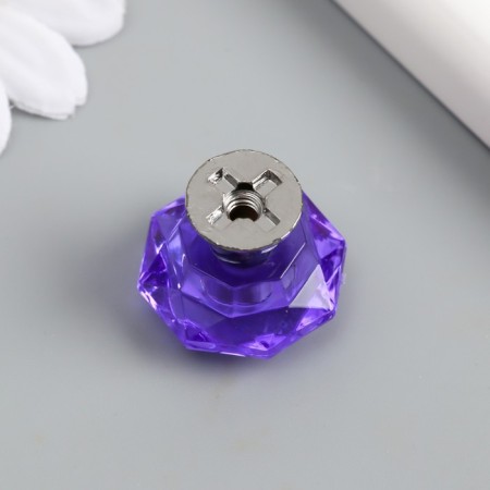 Handle for the casket Metal "Violet Crystal" silver 2.6x2.6x2.4 cm-2