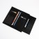Male purse without fastener, department for bills, for maps, for coins, black color