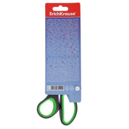 Scissors Erichkrause Comfort, 20.5 cm, handles with anti -slip rubber inserts, mix-6
