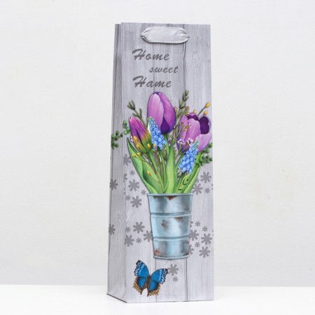 Packet laminated for a bottle of "tulips" 12x36x9
