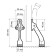 Door locker lock, "goat leg", bronze color