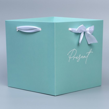 Gift box with ribbons "Present", 19 x 19 x 19 cm-3