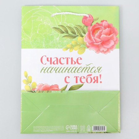 Gift package laminated, packaging, “Happiness begins with you”, MS 18 x 23 x 8 cm-4