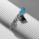 Bracelet "Heart" chain, black and blue color in silver, l = 16 cm