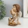 Souvenir Polystone "Angel plays on the pan-flash" golden 7x8x12.5 cm