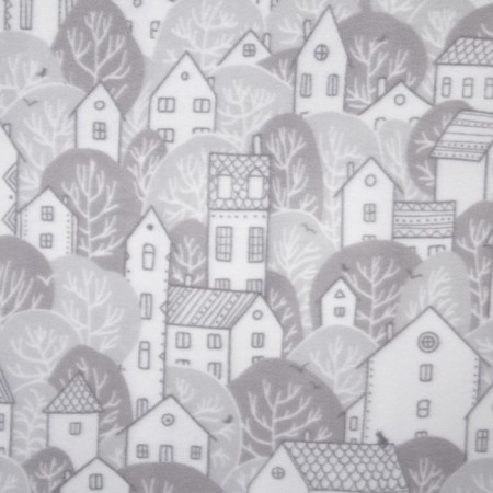 Fleet blanket "houses", size 100x140 cm, color gray color-1