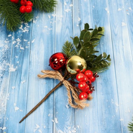 Decor "Winter Dreams" Berries Balls Leaflets, 23 cm-1