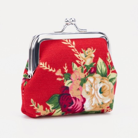 Women's wallet on the farmar, red color-1