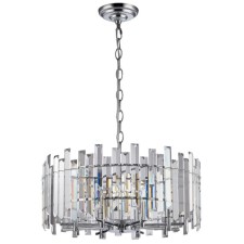 Люстра подвесная хрустальная Feeriya 8xE14 40Вт, размер 60x60x42,5-97 см, цвет хром