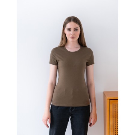 Women's T -shirt, size 44, khaki color-3