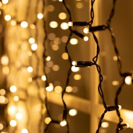 Garland "Curtain" 2 × 1.5 m, IP65, UMS, dark thread, 360 LED, warm white glow, 220 V-2