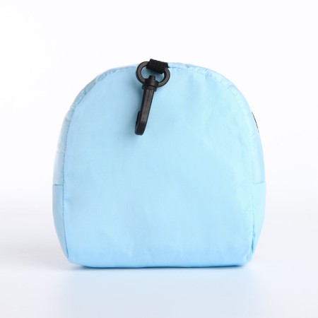 Youth backpack from textiles, 3 pockets, wallet, blue color-8