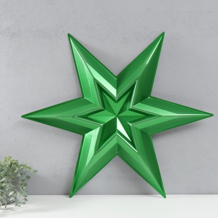 Figure "Star in the Star" large green metallic, half, 69.5x60.3 cm-2