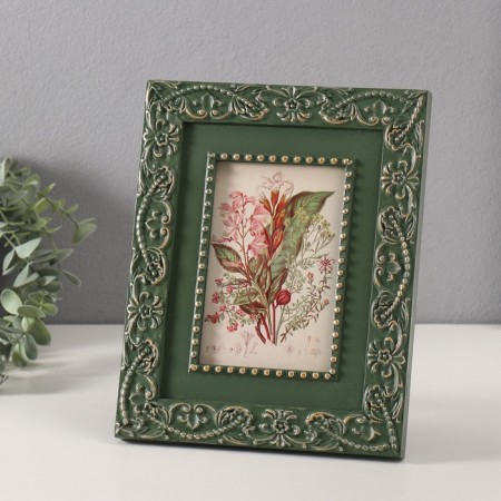 Photo frame MDF 10x15 cm "Flower edging" Green 2.1x20x25 cm-1