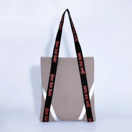Shoper BAD, 35 x 30 cm, with a lining, on a button, light brown-3