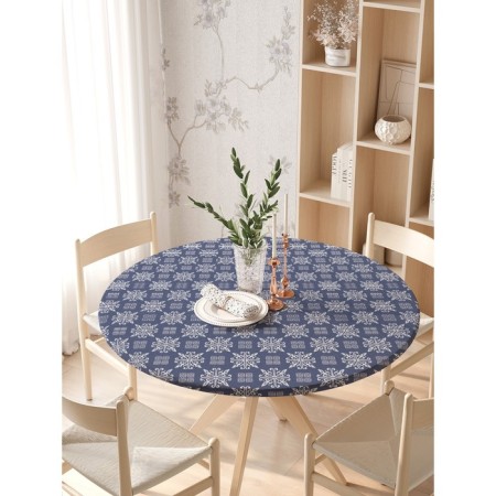 The tablecloth “Beautiful snowfall”, round, oxford, elastic band, size 140x140 cm, diameter 105-120 cm-2