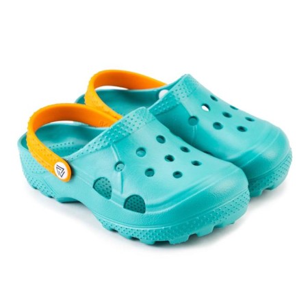 Sabo children, color aquamarine/orange, size 28-29