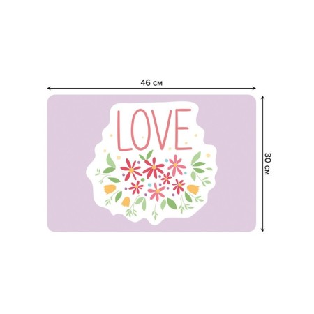 A set of napkins for setting the LOVE table, rectangular, rounded edges, size 30x46 cm, 4 pcs-2