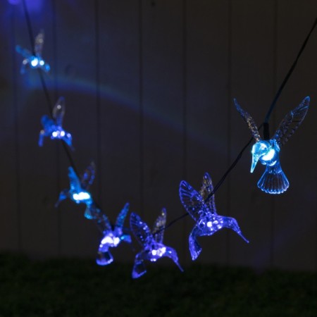 Garland “era” “thread” 3.8 m with nozzles “hummingbird”, IP44, dark thread, 10 LED, glow of multi, 1 mode, solar battery
