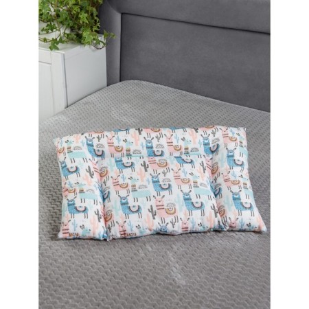 Pillow "Baby", size 40x60 cm, lamas print, artificial swan fluff-1