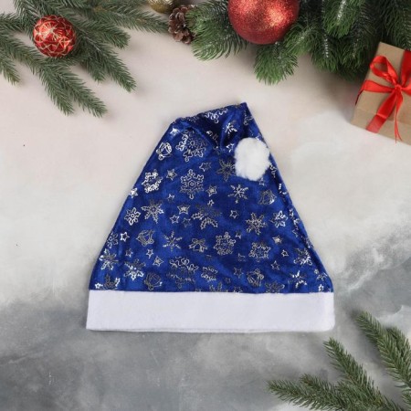 New Year's cap "Snow Eide Frame" 26x38 cm, blue