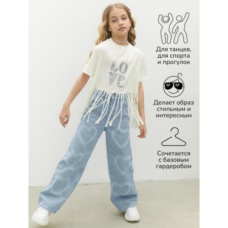 T -shirt Children's Amarobaby Rope, height 140 cm, white color-3