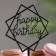 Topper "Happy Birthday", geometry, black, giving beautifully