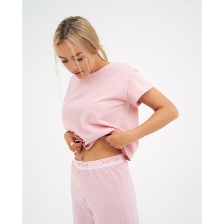 Female pajamas (T-shirt and trousers) KAFTAN "BASIC" size 48-50, pink color-1