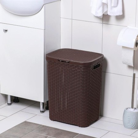Besnaya basket with a rattan lid, 40 l, 37 × 29 × 48 cm, brown color-4