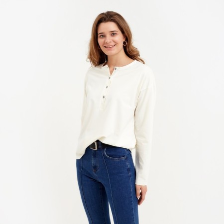Women's Longsliva Minaku: Basic Line Ecrew color, rr 42