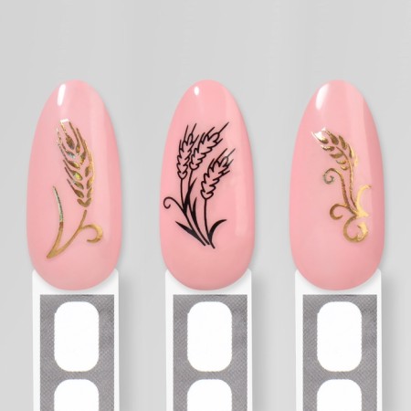 Nail stickers 10.2*8cm of ears CJ-074 Gold/black substrate QF-3